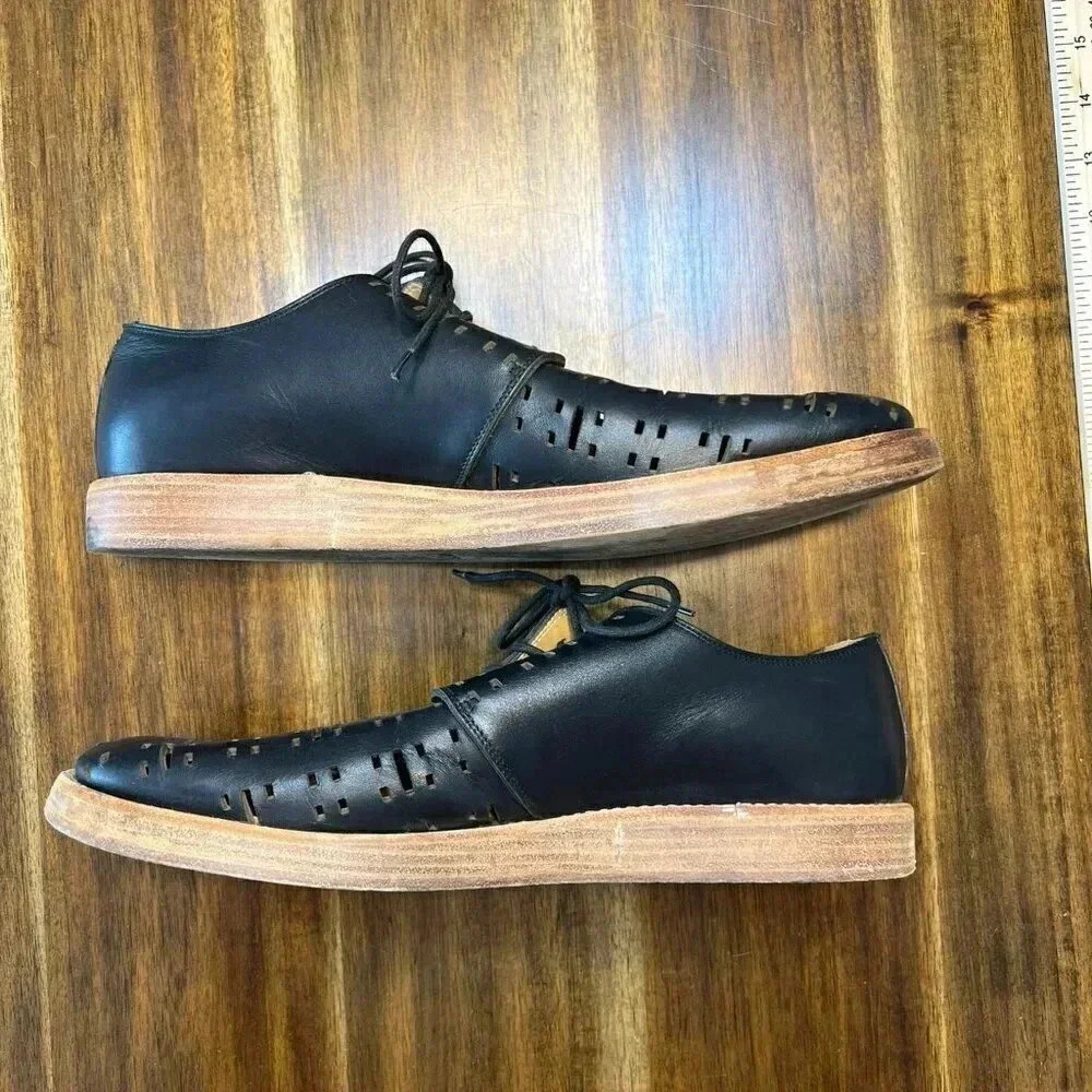 Marc Jacobs Handmade In Italy Leather Perforated Dress Shoes Black Mens 11 - Picture 3 of 8